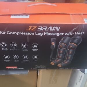 JZ BRAIN Air Compression Leg Massager with Heat - Black/Orange